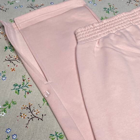 PACT Posey Fleece Sweatpant Straight Leg Pink Medium Cotton Blend Lounge Comfy - Picture 7 of 9